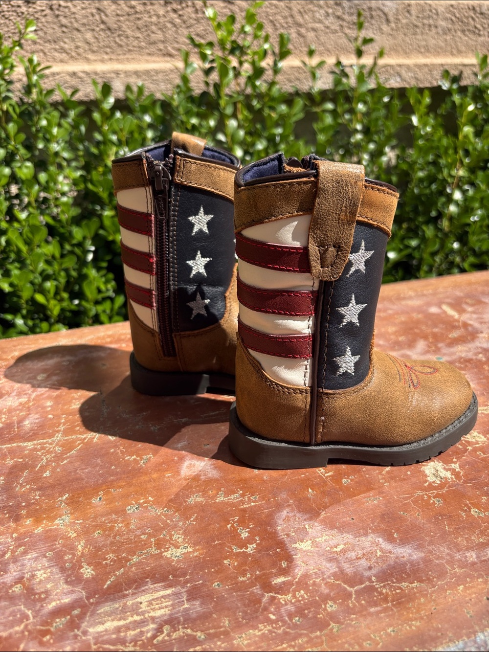 Cody James Stars and Stripes Leather Toddler Cowboy Boots - Size 5